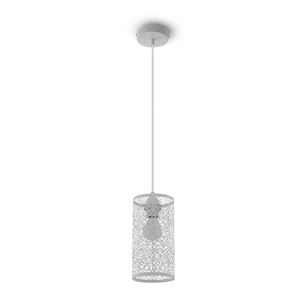 VT-7131 MATT WHITE PENDANT LIGHT WITH WHITE CANOPY