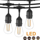 [3115] AV-713-15 Waterdichte slinger 15m + 3m extra kabel + 15x decoratieve lampen S14-E27-2W 2700K