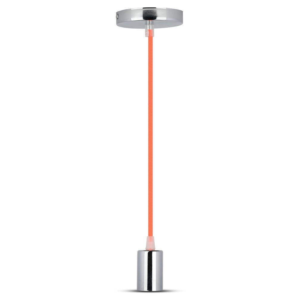 VT-7338 CHROME METAL CUP PENDANT LIGHT-ORANGE