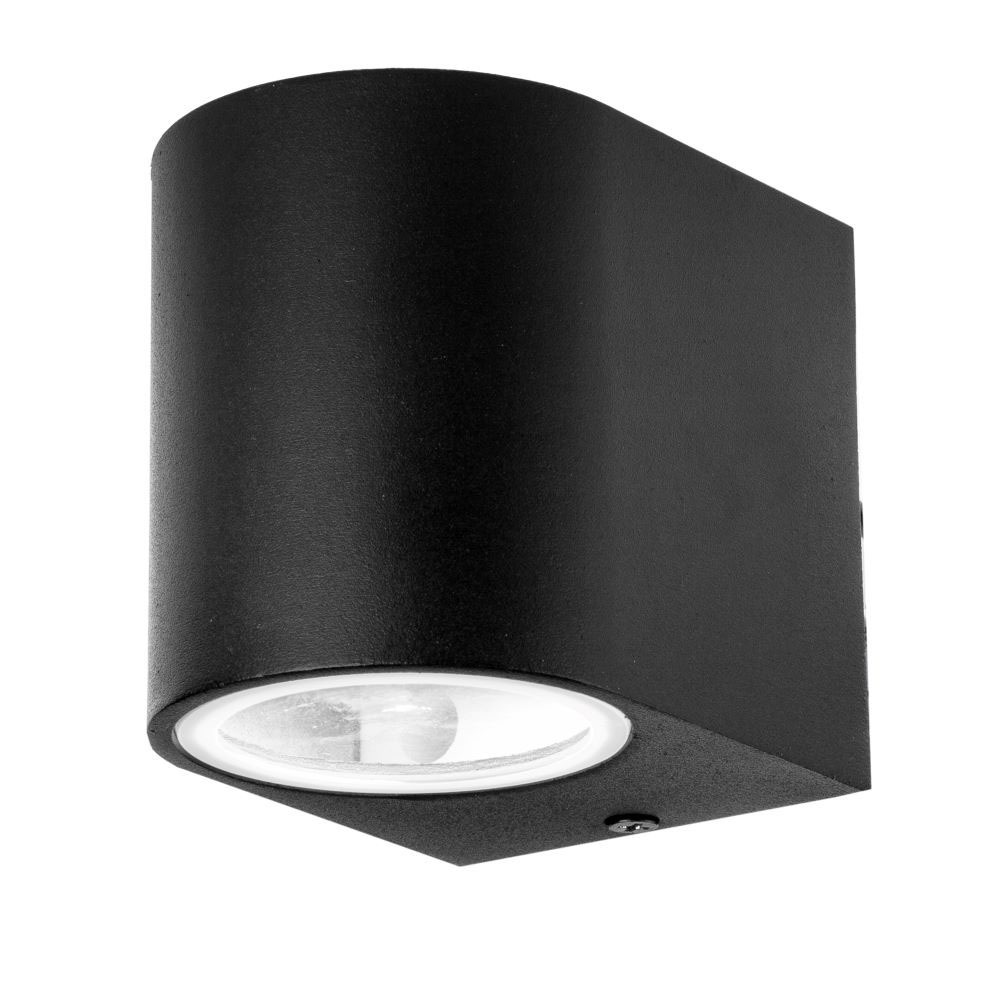 VT-7651 SLEEK GU10 WALL FITTING(ALUMINUM) ROUND-BLACK 1 WAY IP44