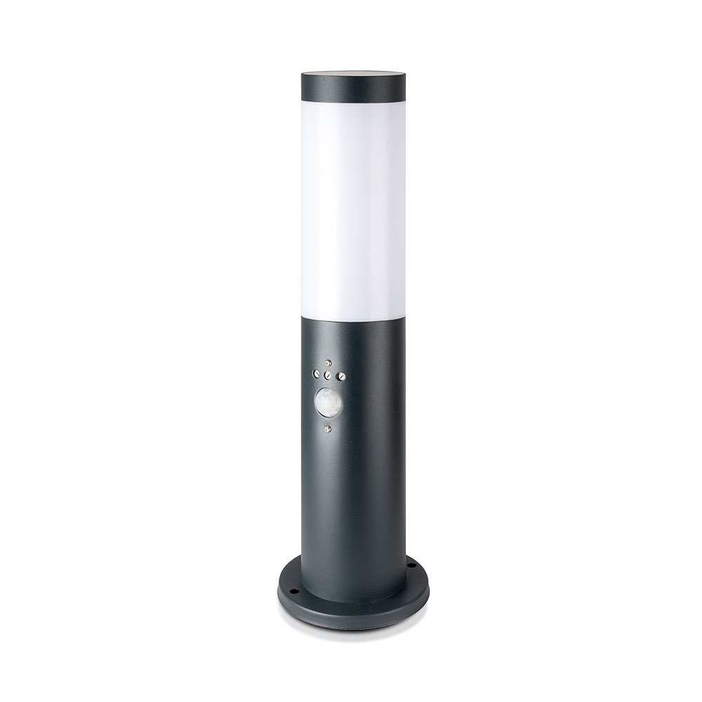 VT-838 BOLLARD LAMP WITH PIR SENSOR &amp; STAINLESS STEEL BODY(H:45CM)IP44 Black