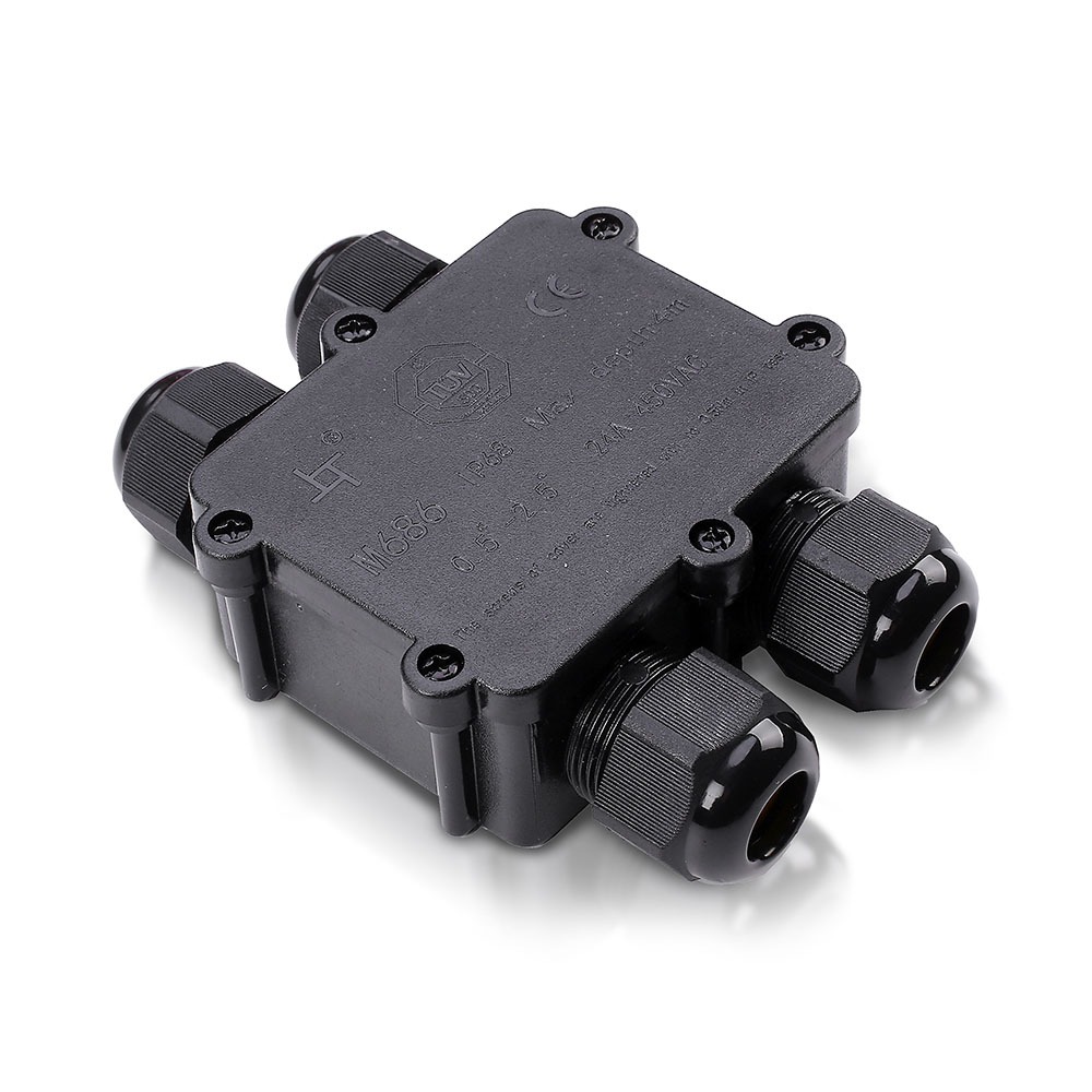 VT-871 BLACK 4 PIN WATER PROOF TERMINAL BLOCK -CABLE DIAMETER(8-12mm),IP68