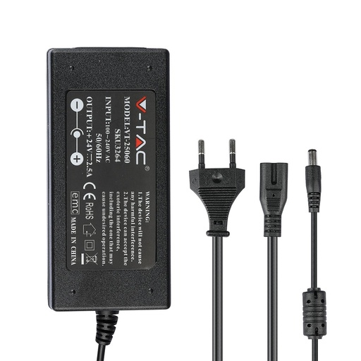 [3264] VT-25060 60W LED PLASTIC POWER SUPPLY 24V 2.5A IP44