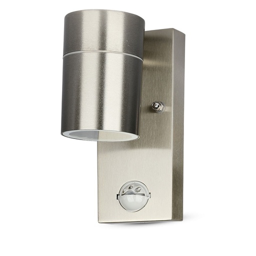 [7502] VT-7621PIR GU10 WALL FITTING WITH SENSOR,STAINLESS STEEL BODY-1 WAY IP44