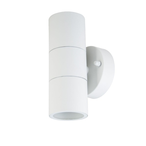 [7570] VT-7622 GU10 WALL FITTING,STAINLESS STEEL BODY,2 WAY IP44-MATT WHITE