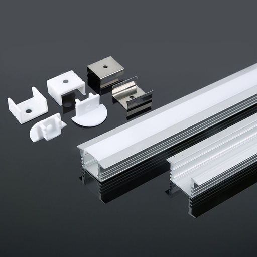 [3357] VT-8115 ALUMINUM PROFILE 2000*24.5mm*12.2mm -MILKY