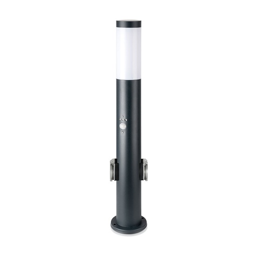 [8976] VT-838 BOLLARD LAMP WITH PIR SENSOR &amp; SOCKET-STAINLESS STEEL BODY(H:60CM) IP44 GREY BODY