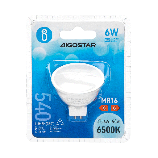 AIGOSTAR  MR16 6W SPOTLIGHT AC/DC 12V 120'D