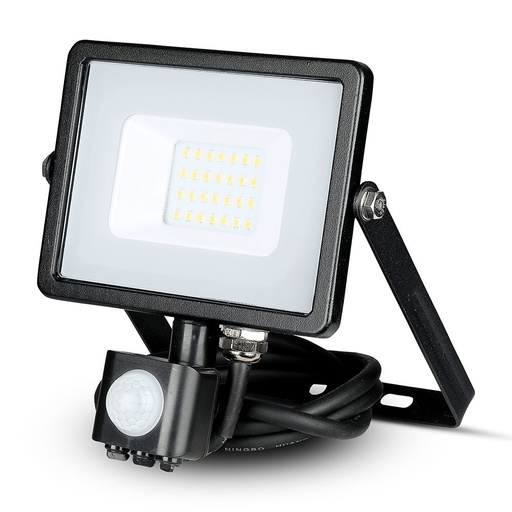 [453] VT-20-S 20W SMD PIR SENSOR FLOODLIGHT WITH SAMSUNG CHIP  BLACK BODY GREY GLASS