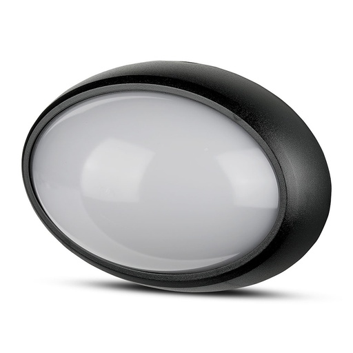 [1269] VT-8010 12W FULL OVAL IP54 DOME LIGHTS  BLACK BODY 6400K