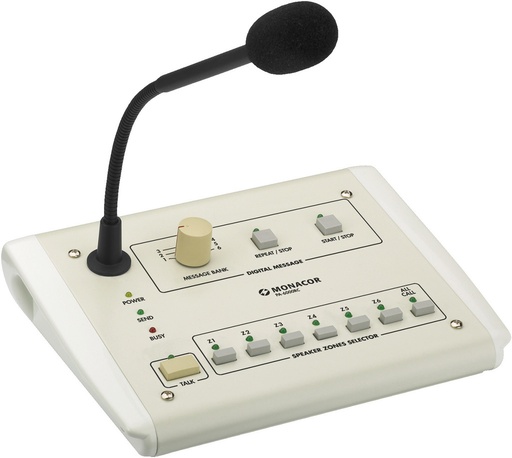 [PA-6000RC] Microphone de bureau de téléavertissement de zone PA-6000RC, pour connexion aux PA-6240, PA-6480 et PA-6600
