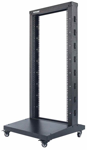 [714228] 19&quot; 2 Post Open Frame Rack, 26U, Flatpacked, Black