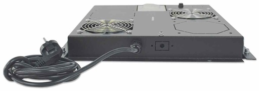 [712859] 2-Fan Ventilation Unit for 19&quot; Racks, Roof Mount, with Thermostat, Black