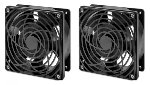 [716154] 2-Fan Ventilation Unit for 19&quot; Racks, 1U, Black