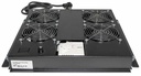 4-Fan Ventilation Unit for 19" Racks, Roof Mount, with Thermostat, Black