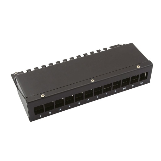 [26.99.0332] VALUE Keystone Module frame, 12 Ports, blank, black