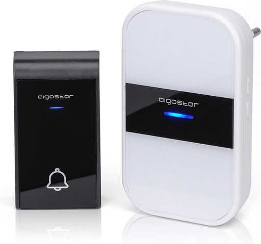 [B20105QEY] Aigostar - AC WIRELESS DIGITAL DOORBELL/IP44 BLACK+WHITE /1 TRANSMITTER+1 RECEIVE