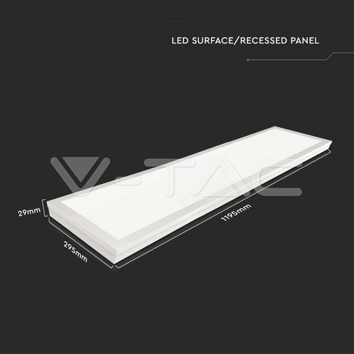 VT-6147 40W LED BACKLITE PANEL 1200x300MM 2in1 Recessed and Surfaced  Pack Of 6