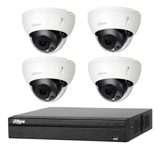 [KITCVI4M-4D-1TB] DAHUA KIT  HDCVI 4MP  DVR 4CH - 4x Camera Dome Antivandal 4MP Interieur/Exterieur IP67 - HD 1TB