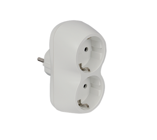 ELMARK ADAPTOR DOUBLE WITH  16A 250V German-NL Socket