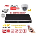 HIKVISION Camera Kit Smart Hybrid G2 Series 4x IP Camera  Dome 8MP -   NVR 8xChannel - Hard Disk 2Tb Extensible To Max 8x IP Camera