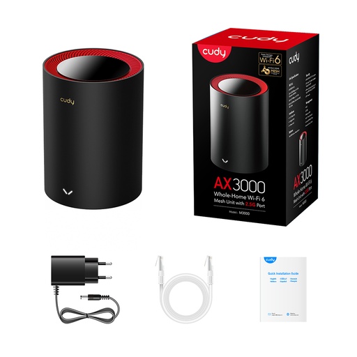 Cudy M3000 Black (1-2-3-Pack) Solution Wi-Fi 6 Mesh 2,5G AX3000