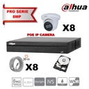 DAHUA  IP 8MP Pro Kit 8x Camera Turret  Fixed 2.8mm-IR 30M  + 16 Channels POE NVR + 4TB Max 16xcamera