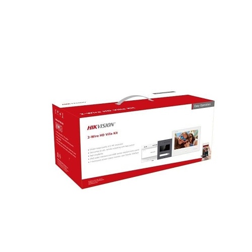 Hikvision DS-KIS704EY/Aluminium 2-draads HD-kit Video-intercom IP-kit 1x oproepknop - 7 inch touchscreen WIFI-monitor