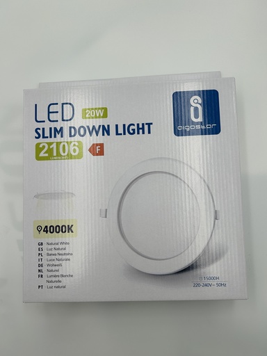 Aigostar LED Panel E5 Rond Encastrable 20W -2106lm  Diam Ouverture Φ220-230mm Taille:D240*H32mm 