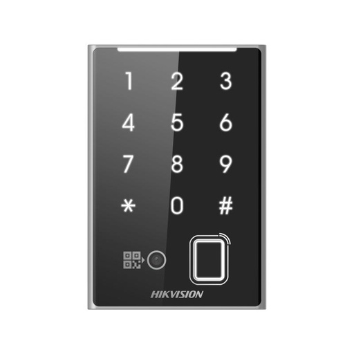 [DS-K1109DKFB-QR] HIKVISION DS-K1109DKFB-QR ondersteunt DeSfire-, Felica- en M1-kaarten. Ondersteunt wachtwoord, vingerafdruk, QR-code en Bluetooth.
